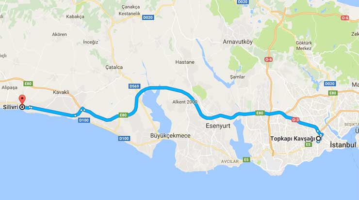 İstanbul Silivri Kaç Km